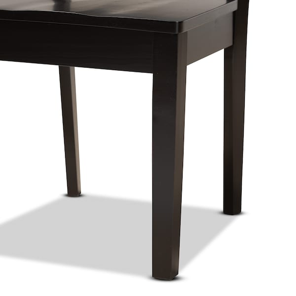 Baxton Studio Rava Modern and Contemporary Dark Brown Finished Wood 5-Piece Dining Set - 179-11385-10896-ZORO