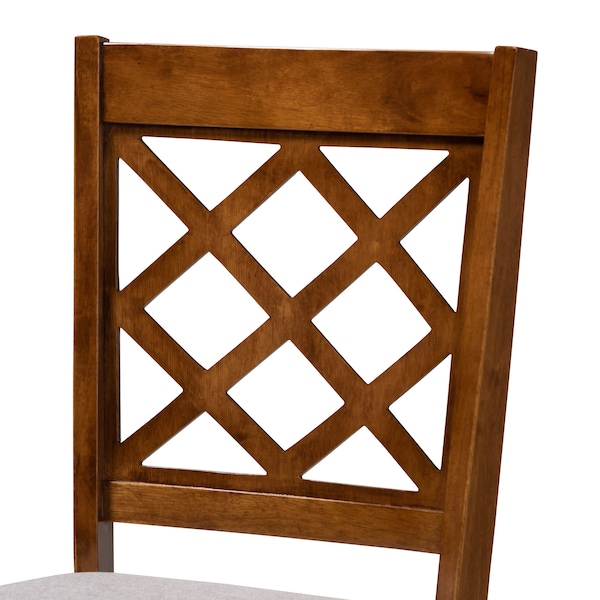 Baxton Studio Dayna Grey Upholstered and Walnut Wood 5-Piece Dining Set - 173-9874-10897