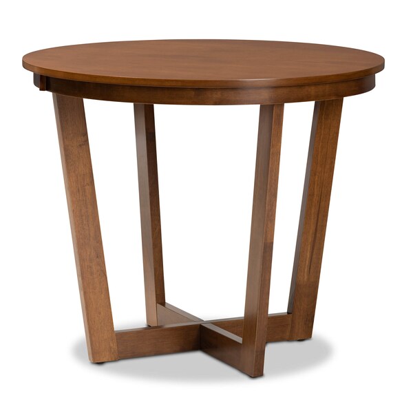 Baxton Studio Dayna Grey Upholstered and Walnut Wood 5-Piece Dining Set - 173-9874-10897