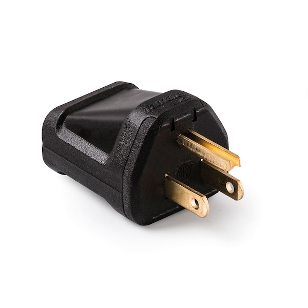 Easylife Tech 15 A 125 V Grounded Replacement Plug Straight Blade Polarized (black) - 0-1101-N