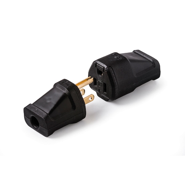 Easylife Tech 15 A 125 V Grounded Replacement Plug Straight Blade Polarized (black) - 0-1101-N