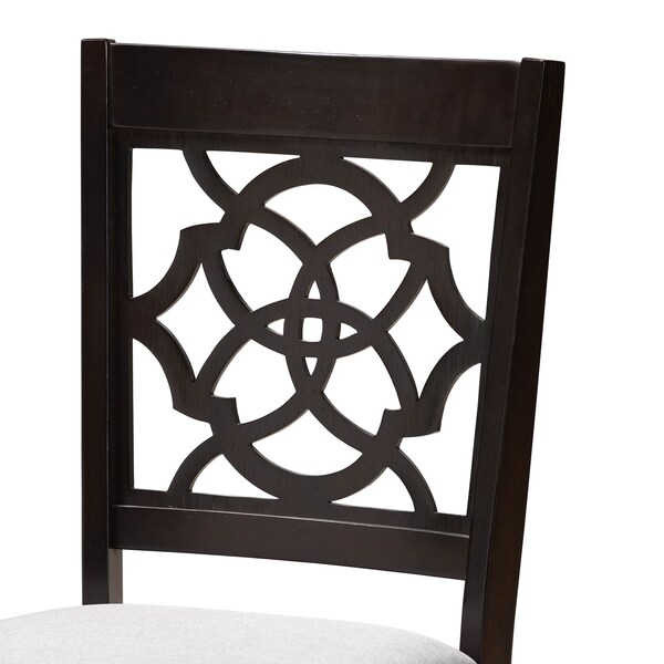 Baxton Studio Tonia Grey Upholstered and Dark Brown Wood 5-Piece Dining Set - 172-9730-10902