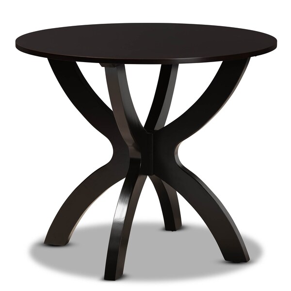 Baxton Studio Tonia Grey Upholstered and Dark Brown Wood 5-Piece Dining Set - 172-9730-10902