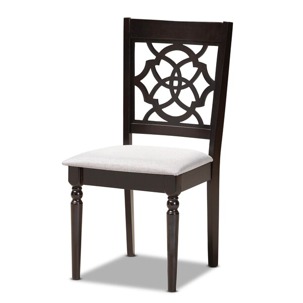 Baxton Studio Tonia Grey Upholstered and Dark Brown Wood 5-Piece Dining Set - 172-9730-10902