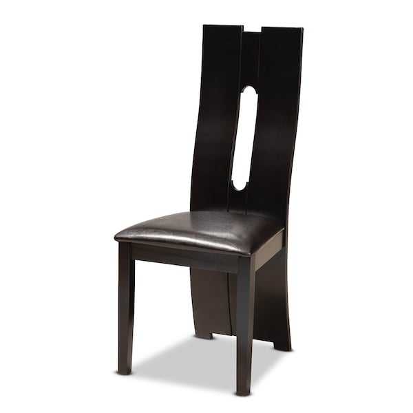 Baxton Studio Cian Dark Brown Upholstered and Finished Wood 5-Piece Dining Set - 170-8036-10892