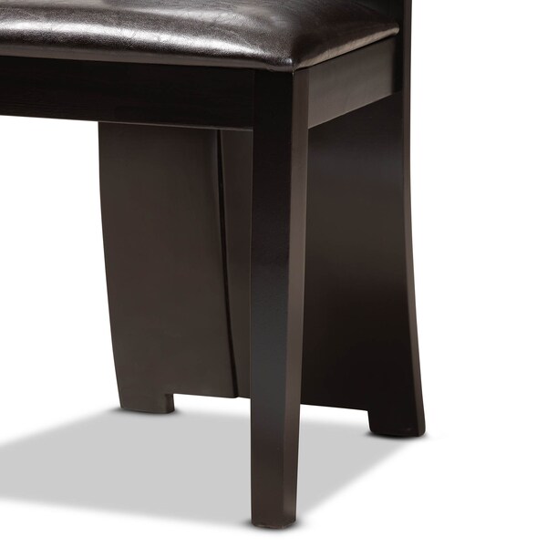 Baxton Studio Cian Dark Brown Upholstered and Finished Wood 5-Piece Dining Set - 170-8036-10892