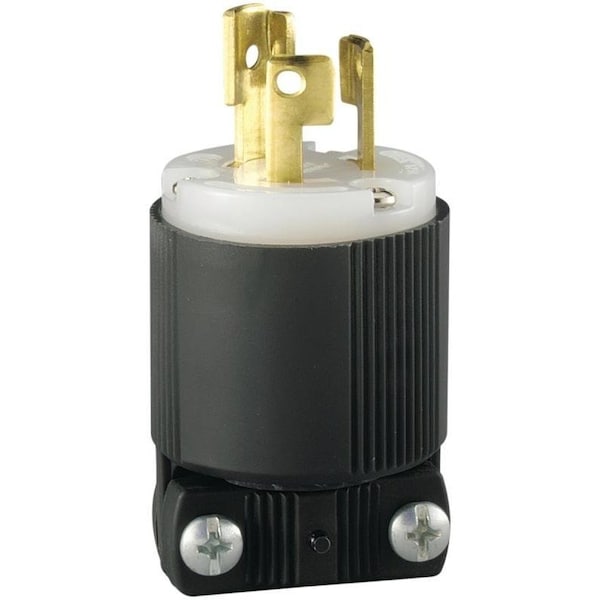 Eaton Wiring Devices Electrical Plug, 2 -Pole, 15 A, 125/250 V, NEMA: NEMA L5-15, Black/White - CWL515P