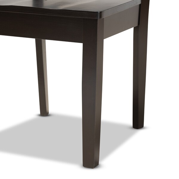 Baxton Studio Mare Modern and Contemporary Transitional Dark Brown Finished Wood 5-Piece Dining Set - 177-11377-10892-ZORO