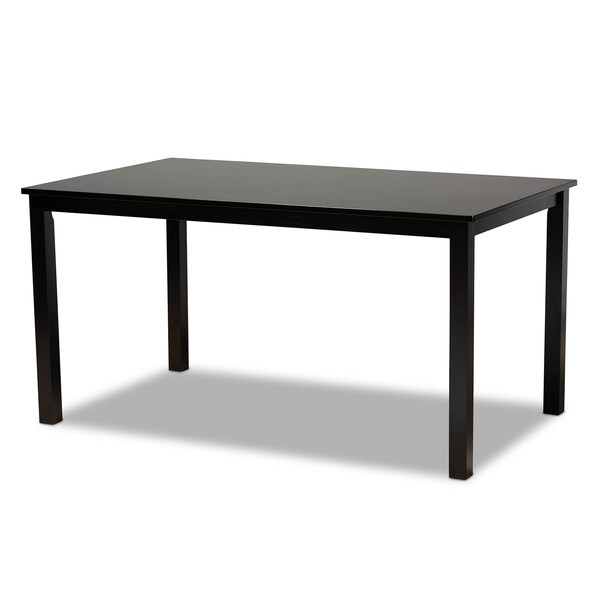 Baxton Studio Reneau Sand Upholstered Espresso Wood 7-Piece Dining Set - 162-10527-10519