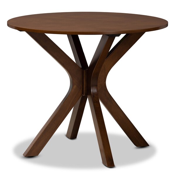 Baxton Studio Jana Grey Upholstered and Walnut Wood 5-Piece Dining Set - 168-9874-10891