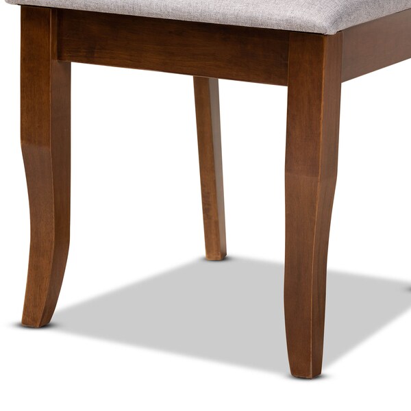 Baxton Studio Jana Grey Upholstered and Walnut Wood 5-Piece Dining Set - 168-9874-10891