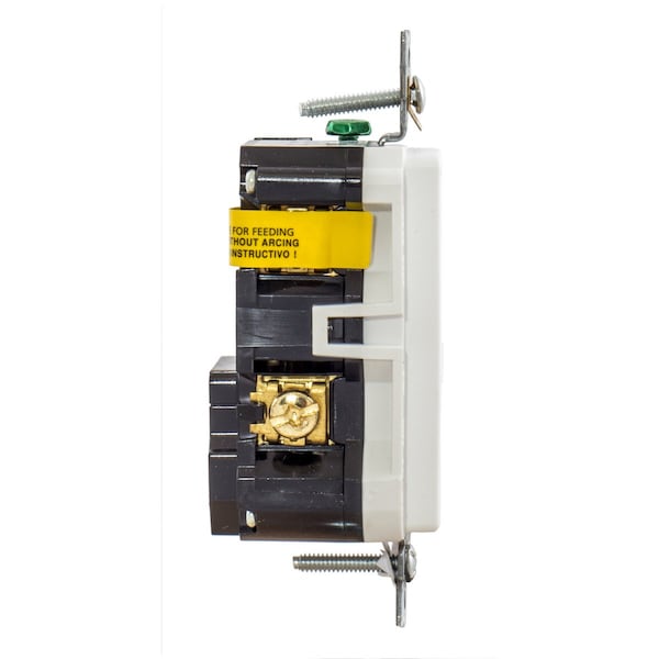 Hubbell Receptacle, 20 A Amps, 125V AC, Flush Mount, Standard Duplex Outlet, 5-20R, White - AFR20TRW