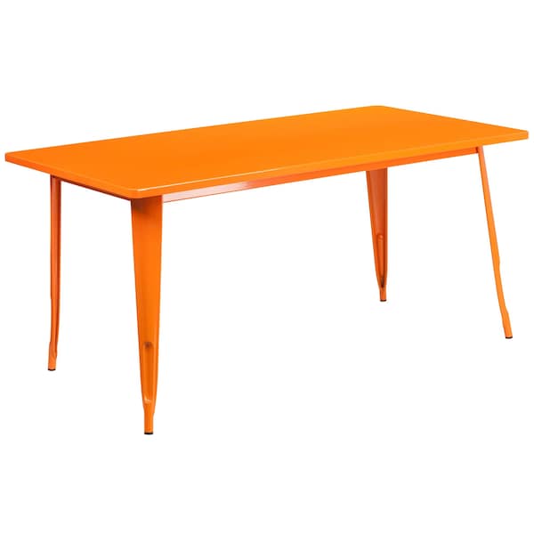 Flash Furniture Rectangle 31.5" W, 63" L, 29.5" H, Metal, Orange - ET-CT005-6-30-OR-GG