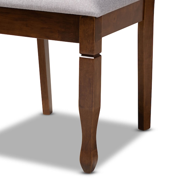 Baxton Studio Maya Grey Upholstered and Walnut Wood 5-Piece Dining Set - 173-9882-10891