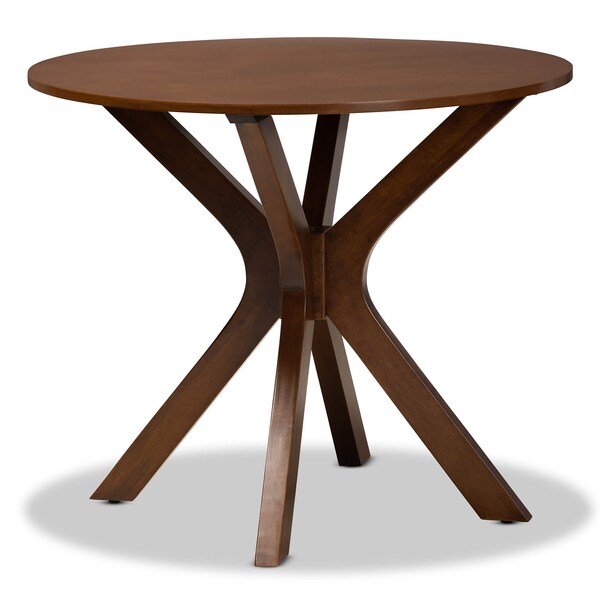 Baxton Studio Maya Grey Upholstered and Walnut Wood 5-Piece Dining Set - 173-9882-10891