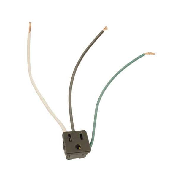 Leviton Receptacle, 15 A Amps, 125VAC, 5-15R, Black - 1374-1