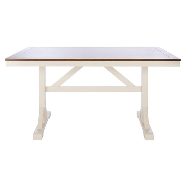 Safavieh Akash Rectangle White & Natural Dining Table - 30 x 57 x 36 in. - DTB9210A