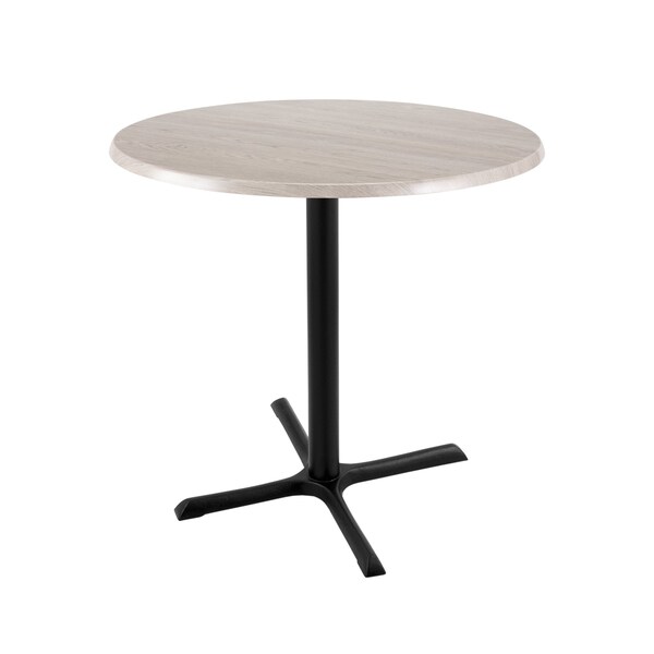 Holland Bar Stool Co 36" Tall OD211 Black Table Base 30" x 30" Foot 30" Diameter White Ash Top by the HollBar Stool Co. - OD211-3036BWOD30RWA