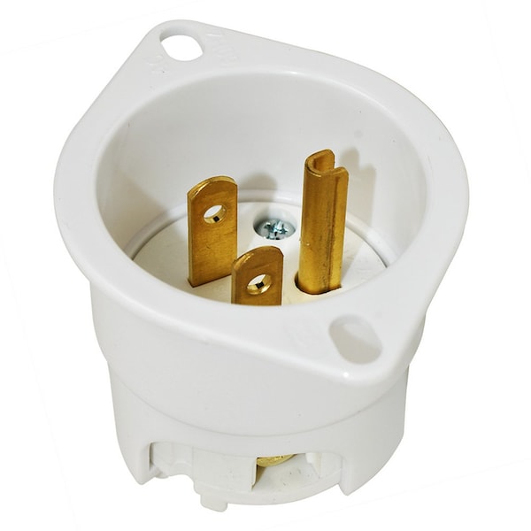 Superior Electric Straight Flanged Inlet 3 Wire, 15 Amps, 125V, NEMA 5-15P - YGF127