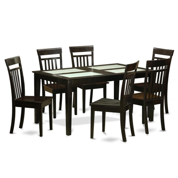 East West Furniture 5 Piece Kitchen Set For 4 Set-Kitchen Table and 4 Kitchen Dining Chairs - CAP5S-CAP-W