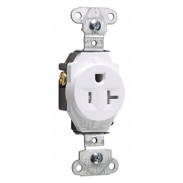 Legrand Receptacle, 15 A Amps, 125V AC, Flush Mount, Single Outlet, 5-15R, White - TR5251W