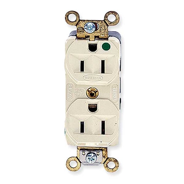 Hubbell 15A Duplex Receptacle 125VAC 5-15R IV - HBL8200HI