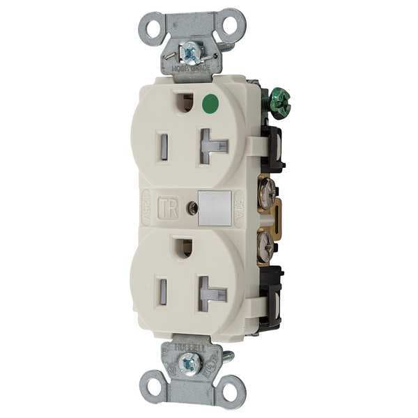 Hubbell 20A Duplex Receptacle 125VAC 5-20R Almond - 8300LATRA