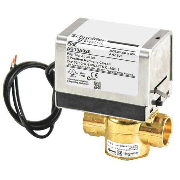 Erie Valve, 2 Way, 24V, N/C, 3/4in Sweat - VT2312G13A020