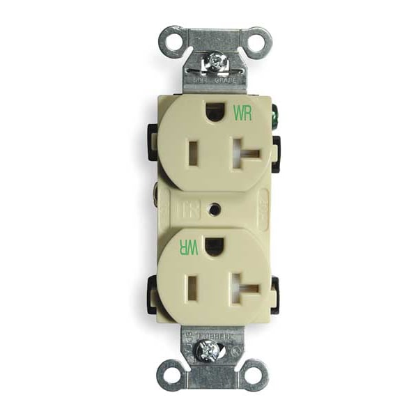 Hubbell 20A Duplex Receptacle 125VAC 5-20R IV - BR20IWRTR