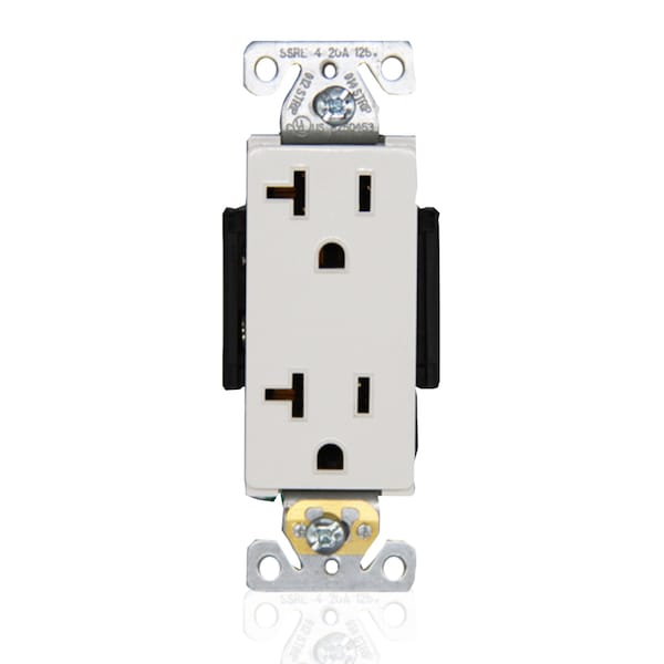 Faith Duplex Receptacle Outlet, Non-Tamper-Resistant 3-Prong Outlet Receptacle, 3-Wire, White, 10PK - SSRE4-WH-10