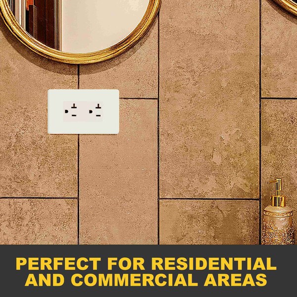 Faith Duplex Receptacle Outlet, Non-Tamper-Resistant 3-Prong Outlet Receptacle, 3-Wire, White, 10PK - SSRE4-WH-10