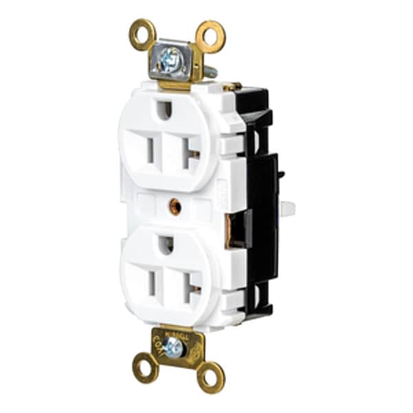 Hubbell Receptacle, 1 hp, 125V AC, NEMA 5-20R - HBL5362STW