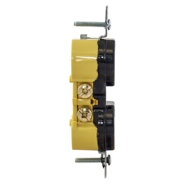 Hubbell Wiring Device-Kellems TradeSelect, Straight Blade Devices, Receptacles, Residential Grade, Tamper Resistant Duplex, 15A 125V, 2- Pole 3-Wire Grounding, 5-15R, Self Grounding, Black - RR15SBKTR
