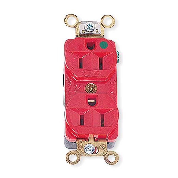 Hubbell 20A Duplex Receptacle 125VAC 5-20R RD - HBL8300HRED