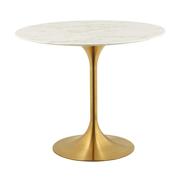 Modway Furniture 36 in. Lippa Round Dining Table - Gold White, 29.5 x 35.5 x 35.5 in. - EEI-3214-GLD-WHI