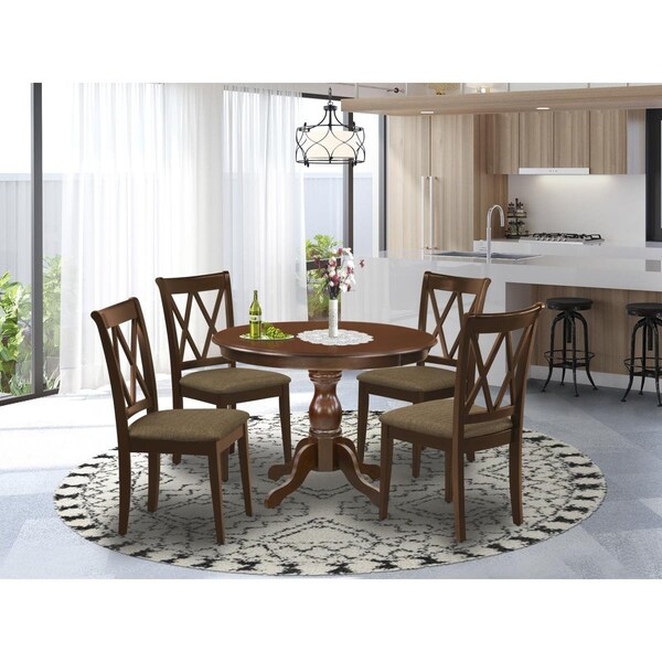 East West Furniture 5 Piece Hartland Kitchen Furniture Set - Mahogany - HBCL5-MAH-C