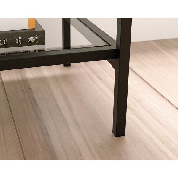 Sauder 59.37 in W, 13.15 in L, 32.32 in H, Metal, Glass - 425785