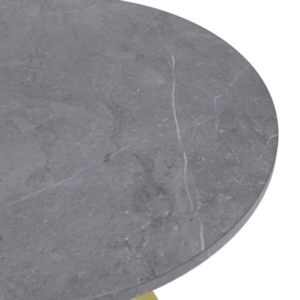 Leisuremod Round 35.43 in W, 29.34 in L, Sintered Stone/Stainless Steel, Grey - VT20BG-36GRS