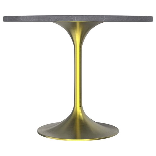 Leisuremod Round 35.43 in W, 29.34 in L, Sintered Stone/Stainless Steel, Grey - VT20BG-36GRS