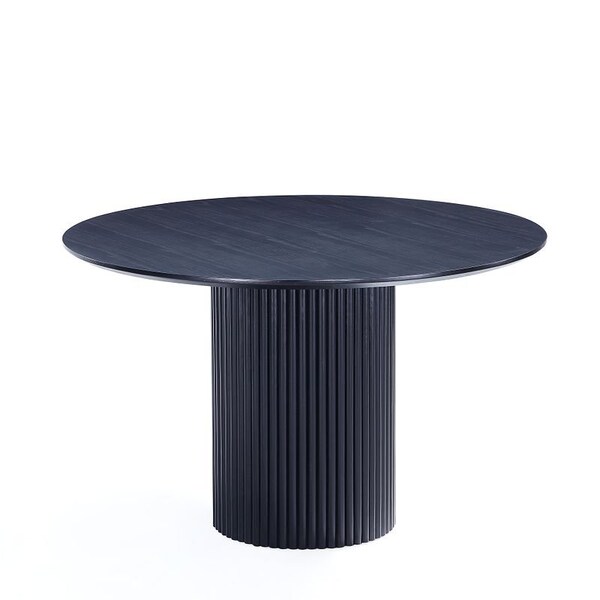 Manhattan Comfort Round Dining Set of 5, 47.24 in L, American Solid Ash Wood, Black - 4-DT03DCCA06-GY