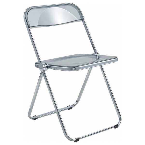 Leisuremod Rectangular 63 in W, 30 in L, Acrylic/Chrome/MDF/Metal, Transparent Black - LF19RTM63TBL6