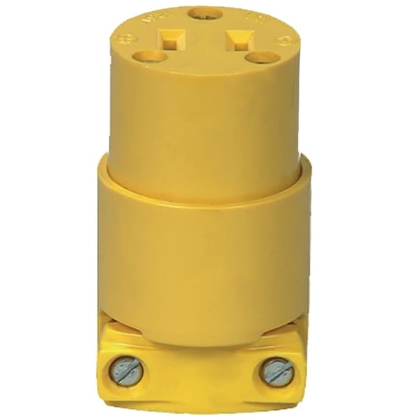 Eaton Wiring Devices Electrical Connector, 2 -Pole, 15 A, 125 V, NEMA: NEMA 1-15, Yellow - 4882-BOX