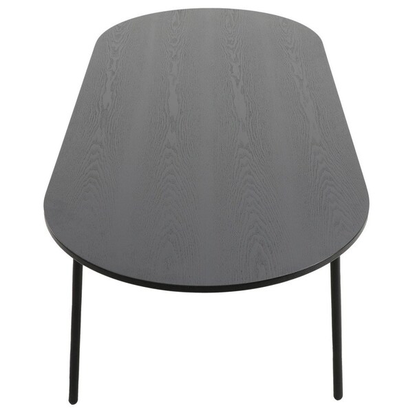 Leisuremod Oval 82.7 in W, 29.5 in L, MDF/Steel, Black - TT84BL