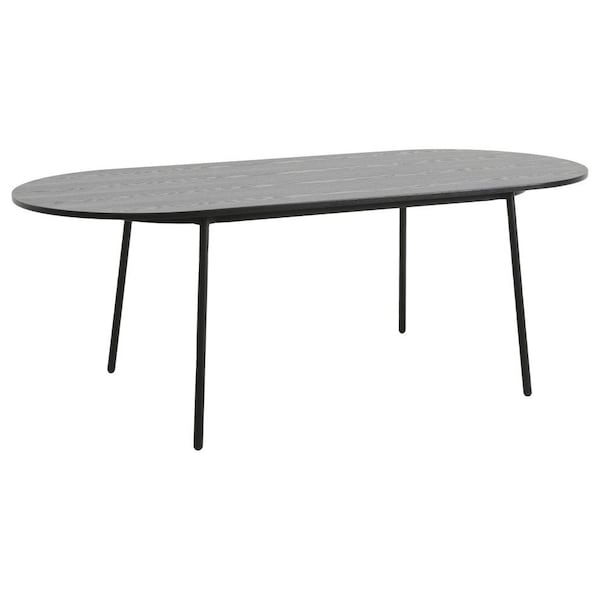 Leisuremod Oval 82.7 in W, 29.5 in L, MDF/Steel, Black - TT84BL