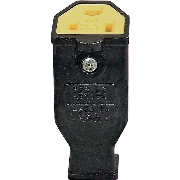 Eaton Wiring Devices Electrical Connector, 2 -Pole, 15 A, 125 V, NEMA: NEMA 5-15, Black - SA993