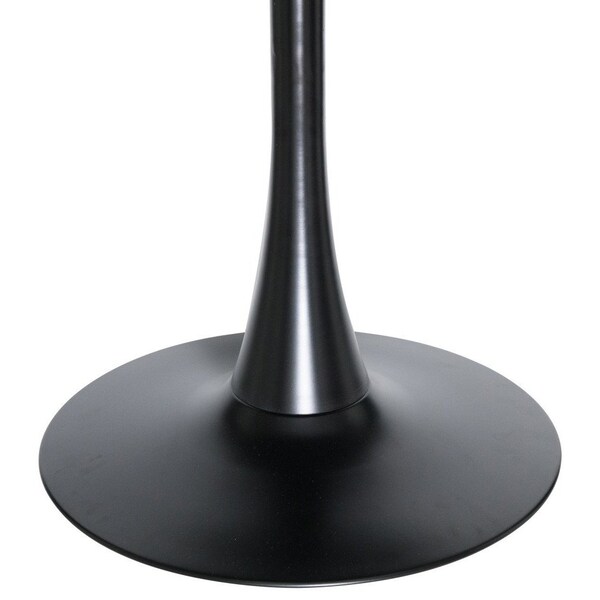 Leisuremod Round 32 in W, 29 in L, MDF/Iron, Black/White - BTBL-31W