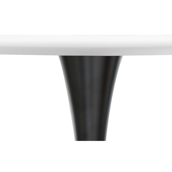 Leisuremod Round 32 in W, 29 in L, MDF/Iron, Black/White - BTBL-31W