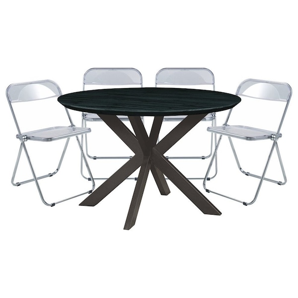 Leisuremod 47 in W, 30 in L, Acrylic/Chrome/MDF/Metal, Clear - LF19RTX47CL4