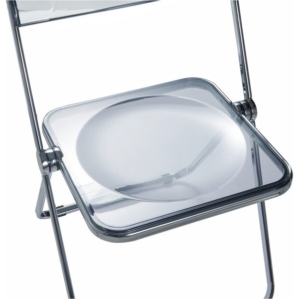 Leisuremod 47 in W, 30 in L, Acrylic/Chrome/MDF/Metal, Clear - LF19RTX47CL4