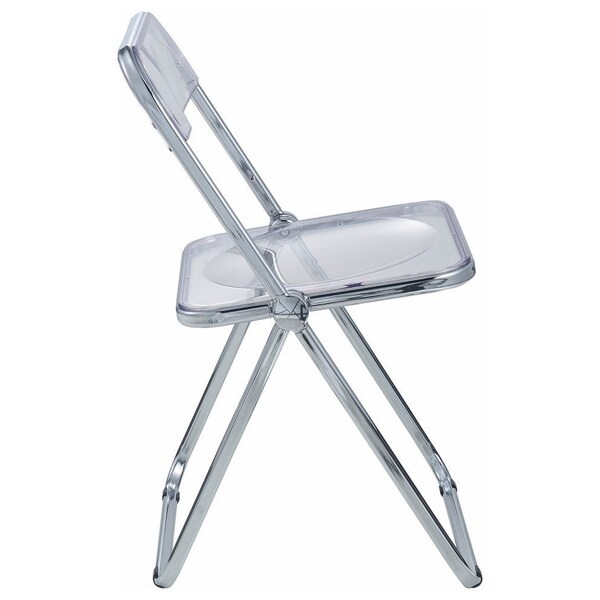 Leisuremod 47 in W, 30 in L, Acrylic/Chrome/MDF/Metal, Clear - LF19RTX47CL4
